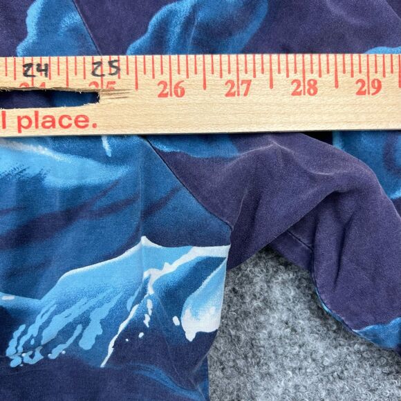 Paradise Found Shirt Mens 2XL XXL Blue Hawaiian Surfboard Surfer Print Button Up - Picture 13 of 14
